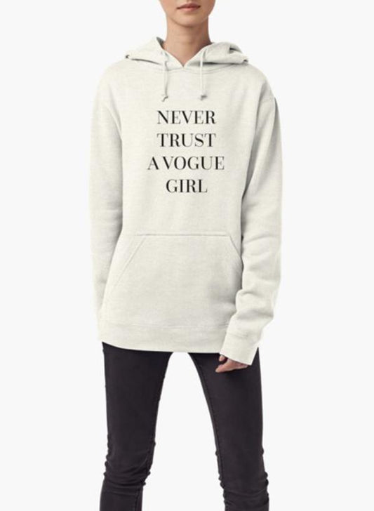 Never Trust a Vogue Girl WOMEN HOODIE GRAY