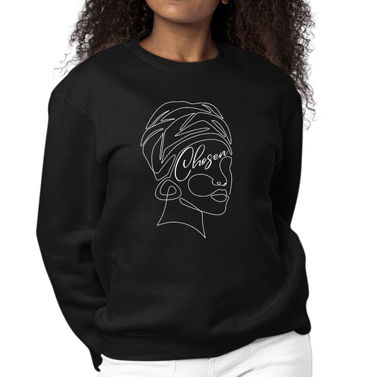 Womens Graphic Sweatshirt Say it Soul - Line Art Woman, Self Worth